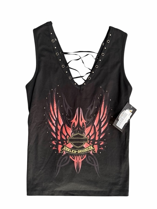 Harley-Davidson Tops - Deadstock Y2K Harley Davidson Lace Up Biker Tank Top Size Large